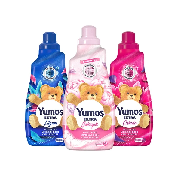 Yumoş Orkide + Lilyum + Şakayık Çamaşır Yumuşatıcısı 3 x 1440 ML - 2
