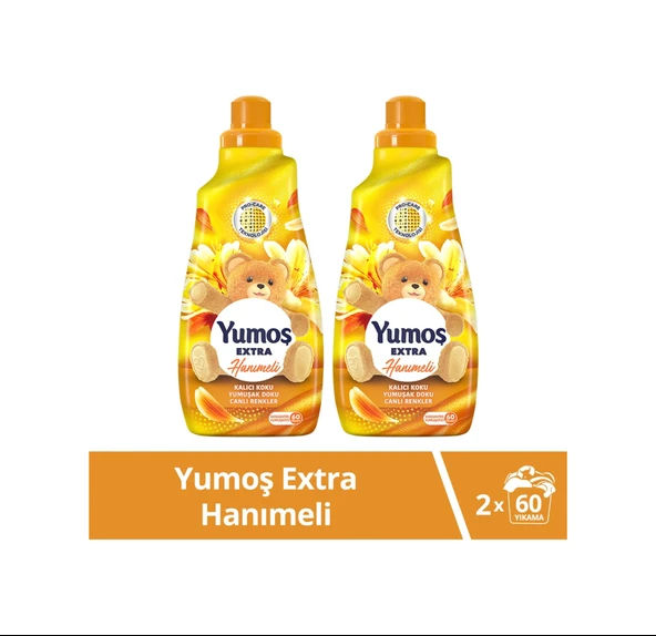 Yumoş Extra Konsantre Çamaşır Yumuşatıcısı Hanımeli 1440 Ml 60 Yıkama 2 Adet