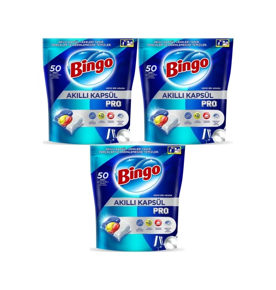 Bingo Akıllı Kapsül Pro Bulaşık Makinesideterjanı Tableti 150adet ürün görseli