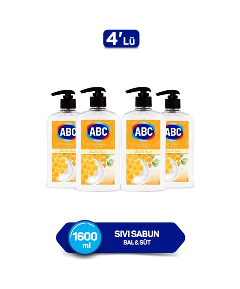 Abc Sıvı Sabun Bal & Süt Beyaz 4 x 400 ML