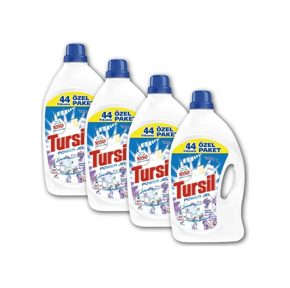 Tursil Power Jel Leylak Bahçesi Beyaz ve Renkliler İçin Sıvı Çamaşır Deterjanı 44 Yıkama 4 x 3080 ML ürün görseli