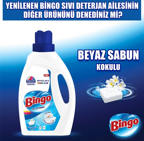Bingo Amber Çiçeği Sıvı Çamaşır Deterjanı 3 x 1755 ML - Resim 6