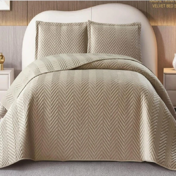 NUBUK YATAK ÖRTÜSÜ TEK KİŞİLİK MALTA TAŞ - Resim 2