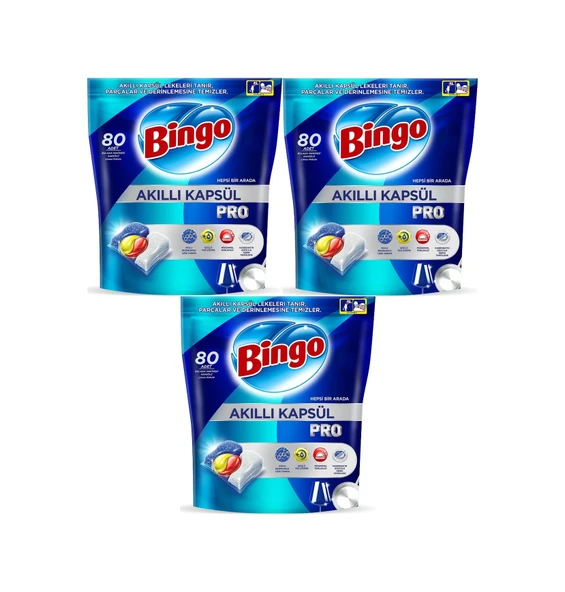 Bingo Akıllı Kapsül Pro Bulaşık Makinesi Deterjanı Tablet 240adet ürün görseli