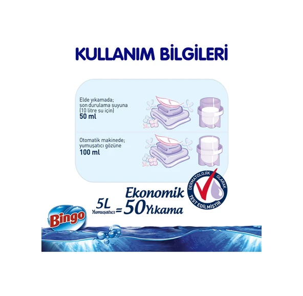 Bingo Soft Çamaşır Yumuşatıcısı Lavanta Rüzgarı 5 L Ekonomi Paketi 4'Lü - 3