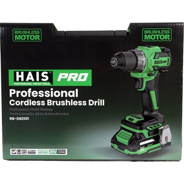 Hais Pro Pro RB-DB2101 Profesyonel Vidalama Matkap 21 V 2.0 Ah Çift Akülü - Resim 4