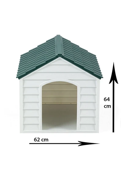 Plastik Pet Kulübesi Dış Mekan Suya Dayanıklı Yeşil Köpek - Resim 2