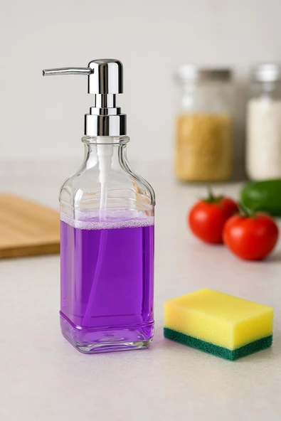 Cam Kare Sıvı Sabunluk 750 ml - Resim 3