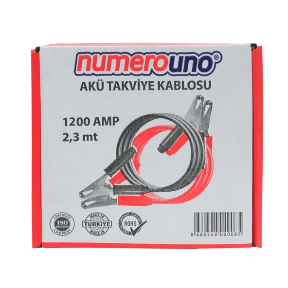 Numerouno Akü Takviye Kablosu 1200A 2,3 Metre 12V ve 24V Araçlar ile Uyumlu - 6