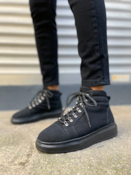 JET-206 Ottawa Bağcıklı Ortopedik Taban Süet Erkek Spor Bot SST - Siyah - Resim 2