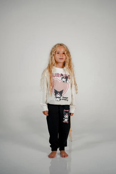 Cg Kids Kuromi Baskılı 2 Iplik Kız Çocuk Alt Üst Süper Tarz Takım