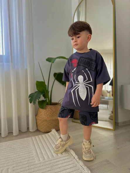 Cg Kids Spiderman Örümcek Adam Erkek Çocuk Şortlu Alt Üst Takım - 2