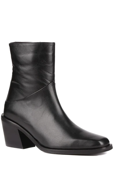 Stato - Siyah Hakiki Deri Topuklu Kadın Bot 25-1581 - Resim 3