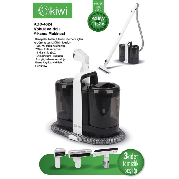KCC-4324 Koltuk ve Halı Yıkama Makinesi Beyaz - Resim 2