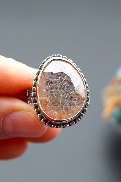 925 Ayar Gümüş ve Pirinç Otantik Kadın Yüzük sy00079 ürün görseli 1