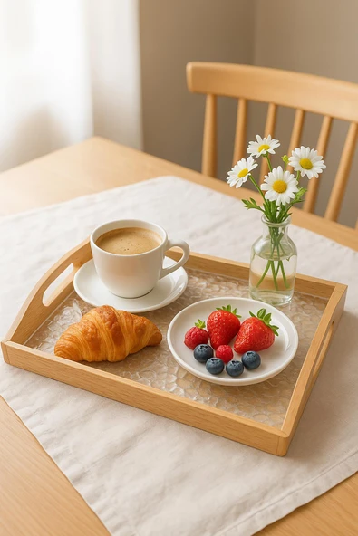 Büyük Bambu Dikdörtgen Servis Tepsisi 30×40 cm ürün görseli 1