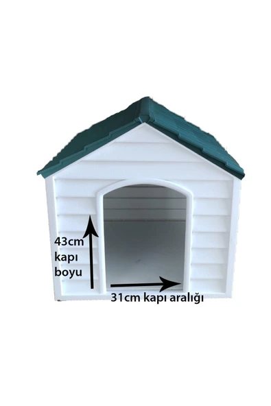 Plastik Pet Kulübesi Dış Mekan Suya Dayanıklı Yeşil Köpek - Resim 4