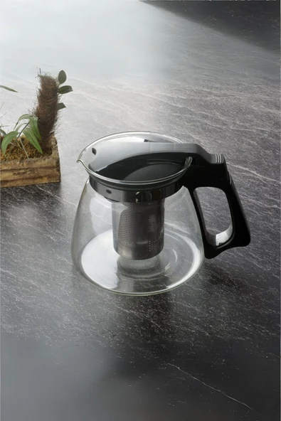 Süzgeçli Cam Demlik 1100 ml ürün görseli 1