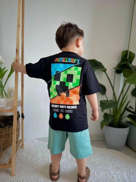Cg Kids Minecraft Mükemmel Kaliteli Baskı Erkek Çocuk Alt Üst Takım