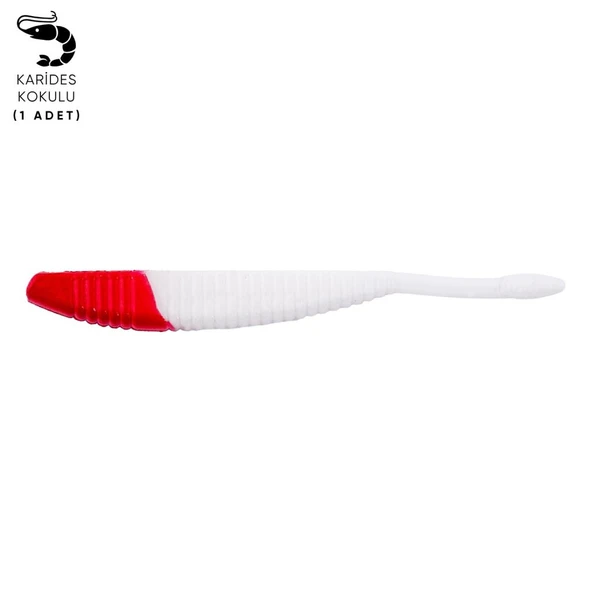 Silikon Kurt Yem - 3,3g 95mm - Fishack WormiX - 1 Adet - Red White
