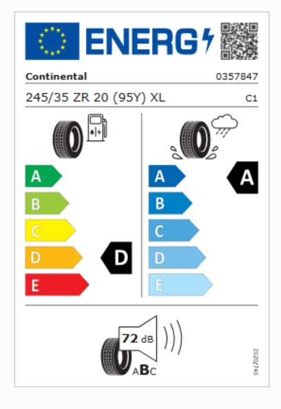Continental SportContact 6 RFT 245/35R20 95Y XL FR Otomobil Yaz Lastiği (Üretim Yılı: 2024) ürün görseli
