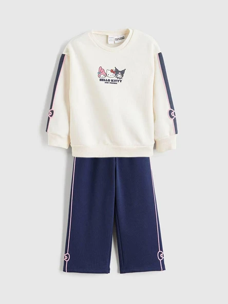 Cg Kids Kuromi Hello Kitty 3 Iplik Sırt Detaylı Kız Çocuk Süper Kalite Alt Üst Takım - 5