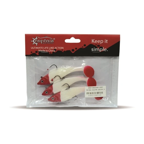 Captain 3567 Cracker Soft 10 CM 3' lü Paket Sahte Silikon Yem  07 - Resim 4