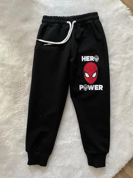 Cg Kids Spiderman Örümcek Adam Blackwhite 2 Iplik Kumaş Erkek Çocuk Alt Üst Takım Süper Kalite - 3