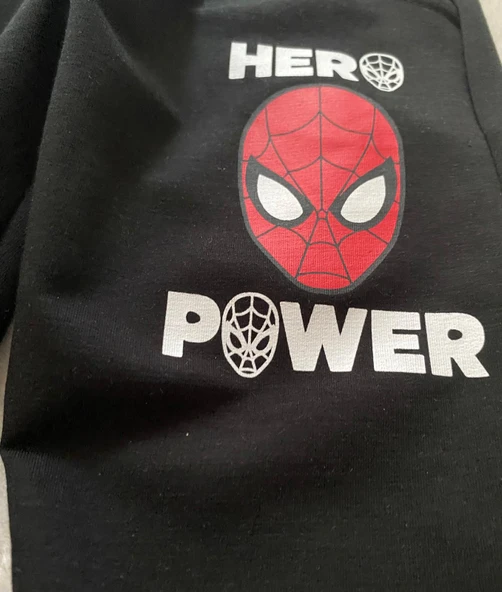 Cg Kids Spiderman Örümcek Adam Blackwhite 2 Iplik Kumaş Erkek Çocuk Alt Üst Takım Süper Kalite - 5