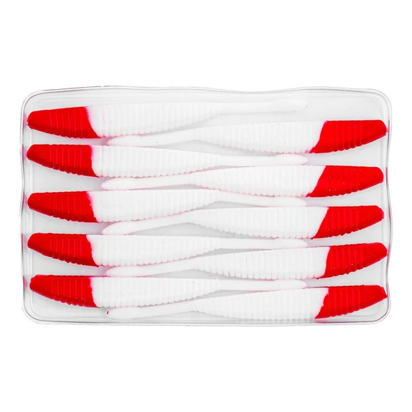 Silikon Kurt Yem - 3,3g 95mm - Fishack WormiX - 1 Adet - Red White - 3