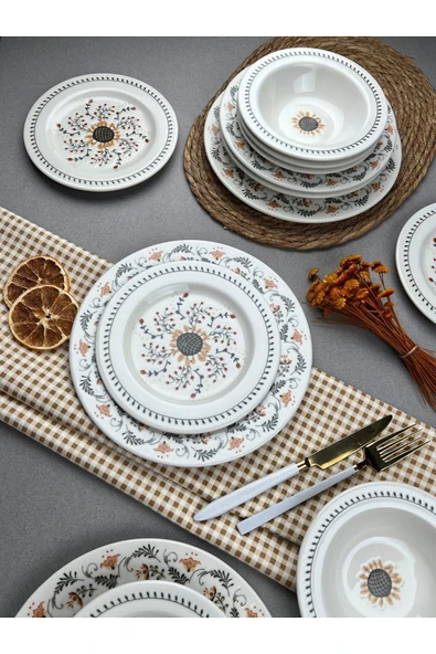 PORSER Sunflower Yemek Takımı 6 Kişilik 24 Parça BNS24YKPRS1061 - Resim 5