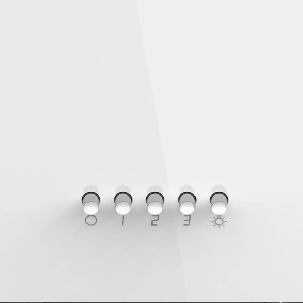 Flowart Turbolu Beyaz Cam Ankastre Set ( Kaymaz Döküm Izgara ) QBL62CB - SC206 - D087 - Resim 7