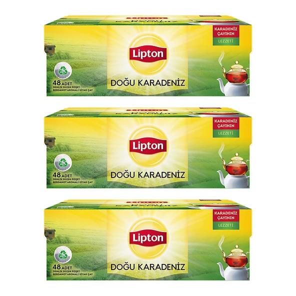 Lipton Doğu Karadeniz Demlik Poşet Çay 48'li 153 G x 3 Adet ürün görseli 1