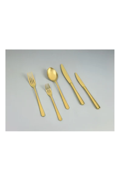 Porland Amalfi Altın 12 Kişilik 60 Parça Çatal Kaşık Bıçak Takımı - 2