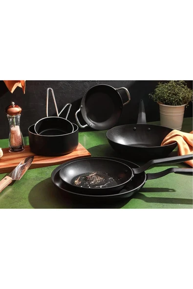 Porland Simola Siyah Wok Tava 28cm - 4