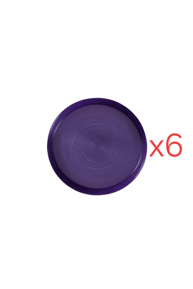 Porland Funky 6'lı Cam Tabak Mor 21cm ürün görseli 1