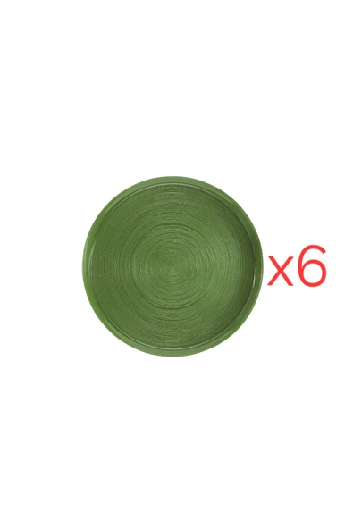 Porland Funky 6'lı Cam Tabak Yeşil 21cm