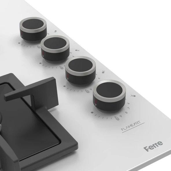 Flowart Turbolu Beyaz Cam Ankastre Set ( Kaymaz Döküm Izgara ) QBL62CB - SC206 - D087 - Resim 6