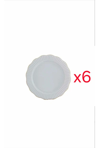 Porland Frilly Altın Yaldız 6'lı Küçük Tatlı Tabağı 15 cm ürün görseli 1