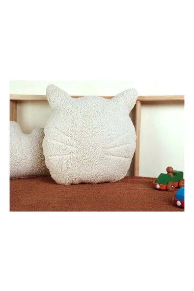 Porland Kedi Bebek Çocuk Teddy Yastık 33x33cm