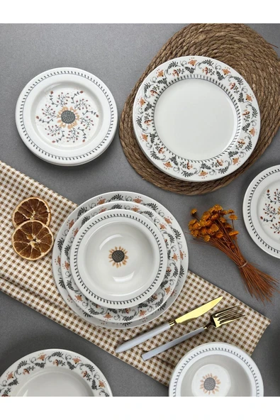 PORSER Sunflower Yemek Takımı 6 Kişilik 24 Parça BNS24YKPRS1061 - Resim 3