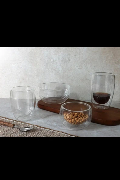 Porland Olyvia Çift Cidarlı 2'li Kase 500ml - Resim 2