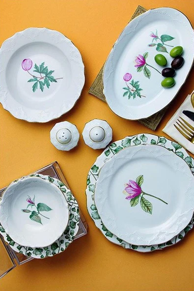 Porland Flower 34 Parça 6 Kişilik Yemek Takımı