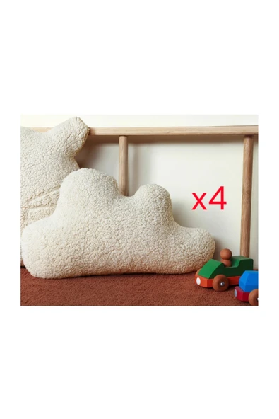 Porland Bulut Bebek Çocuk Teddy Yastık 4'lü 40x24cm