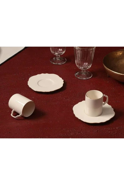 Porland Tide Altın Yaldız 2 Kişilik Kahve Takımı 80cc