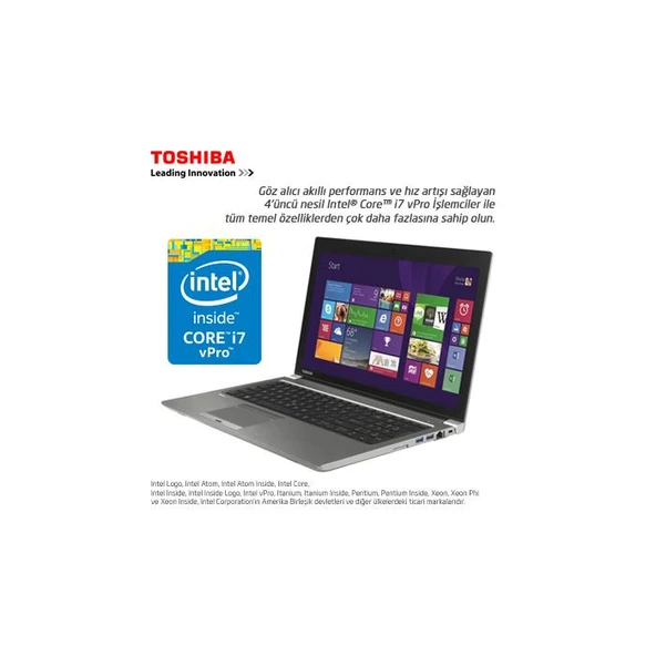 TOSHIBA TECRA Z50-A-13DF, İ7 VPRO, 8GB, 500GB, F KLAVYE, 15.6", WİN7 PRO, WİN8.1 PRO, METALİK GRİ, ürün görseli 1