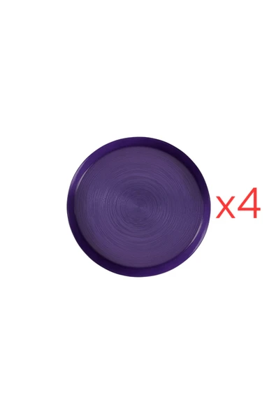 Porland Funky 4'lü Cam Tabak Mor 21cm ürün görseli 1