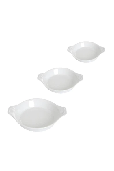 Porland Beyaz Porselen Sahan Seti 3'lü