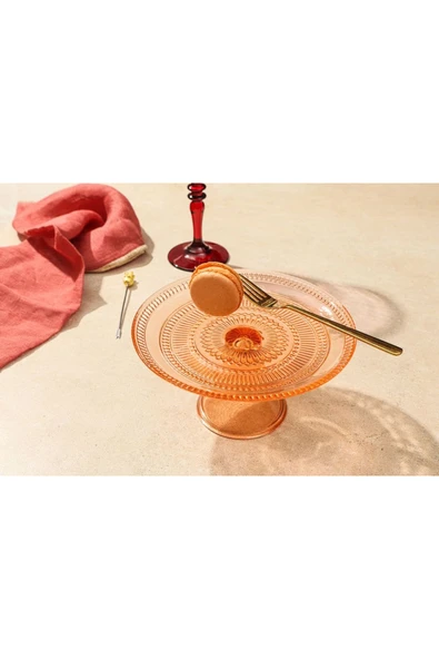 Porland Lina Turuncu Ayaklı Tabak 17 Cm 04fıa002591 - Resim 3