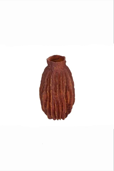 Porland Ribbed Kırmızı Vazo 29cm